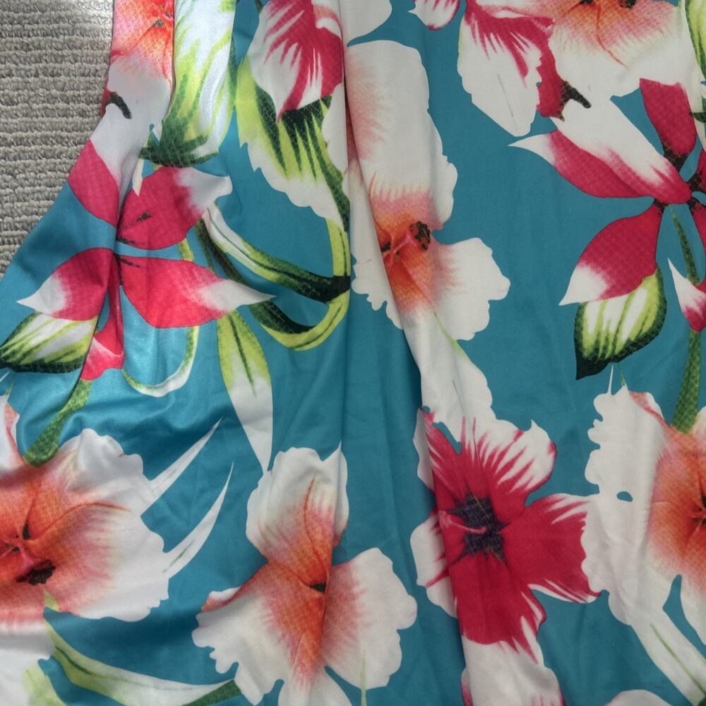 Womens M Off The Shoulder Ruffle Floral Printed Hawaiian Long Maxi Dress NWT - Picture 6 of 9